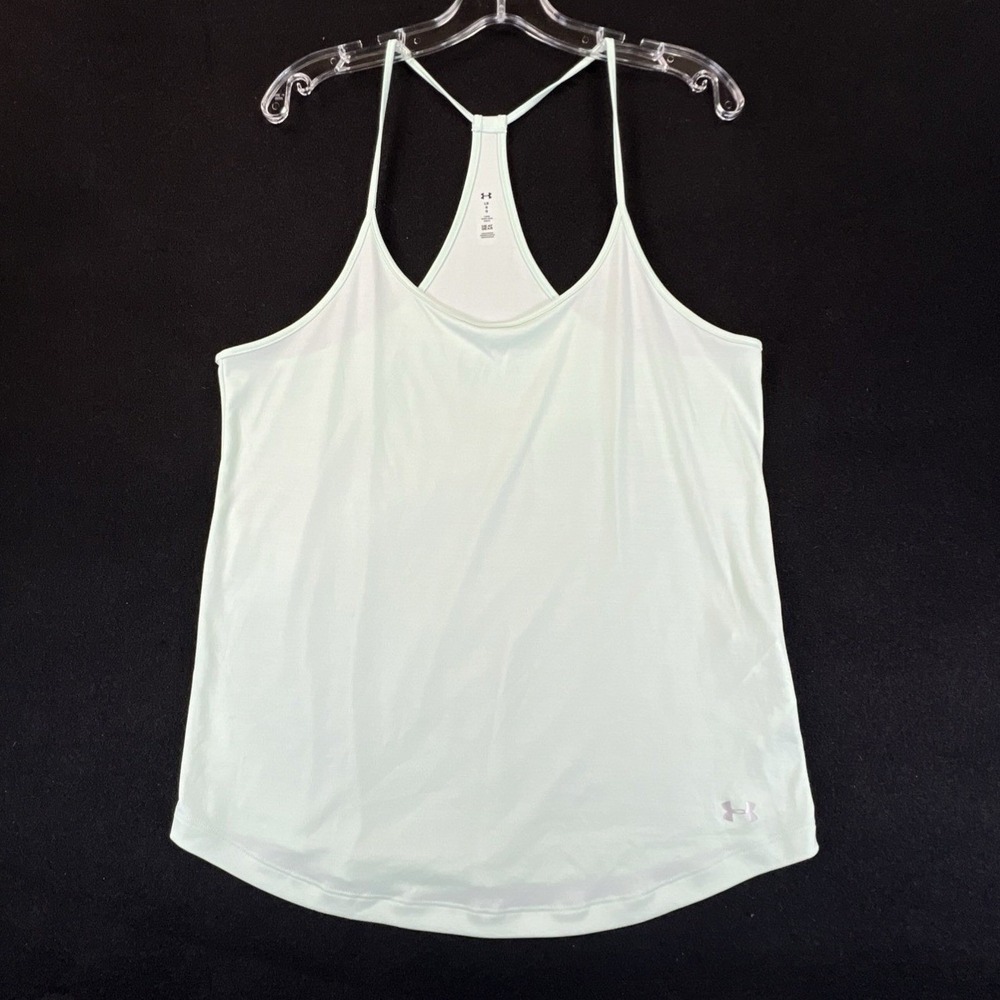 Under Armour‎ HeatGear Tank Light Mint Green Womens Large Racerback Athletic